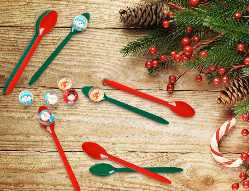 luck sea Christmas Game Bouncy Ball Spoon Relay Race Toy for Adults Indoor Outdoor Decorations Xmas/Holiday/Winter Party Supplies Favors - Image 5